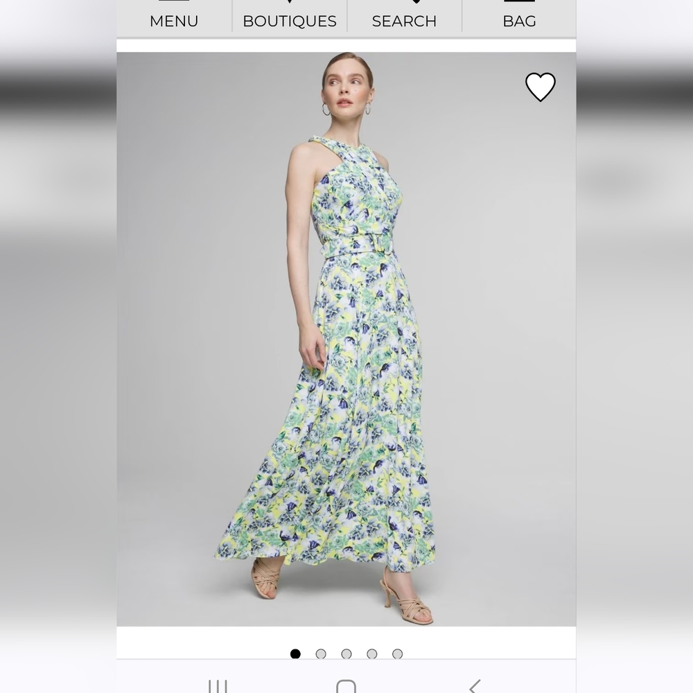 White House Black Market Belted Maxi Dress size 8 floral